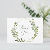 Moderner geometrischer Rahmen für Eukalyptus dank Dankeskarte (Stehend Vorderseite)