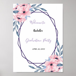 Moderner geometrischer Rahmen rosa Abschluss Poster