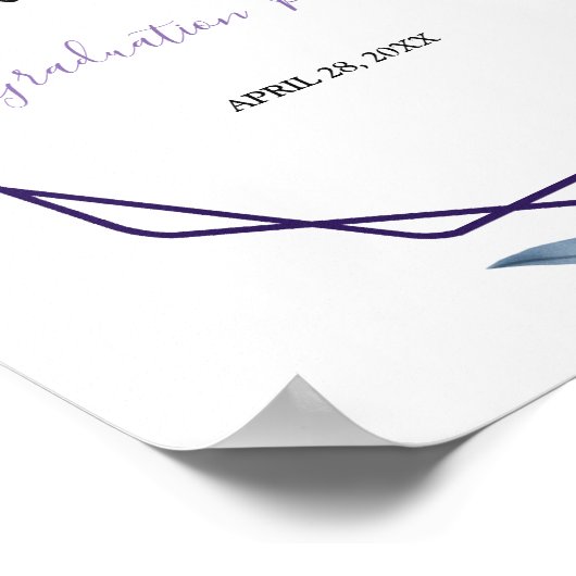 Moderner geometrischer Rahmen rosa Abschluss Poster (Ecke)