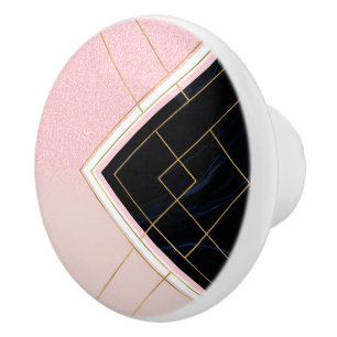 Moderner geometrischer rosa Goldanschlag-Entwurf Keramikknauf
