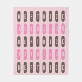 Moderner geometrischer rosa grauer Individuelle Na Fleecedecke