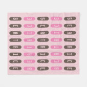 Moderner geometrischer rosa grauer Individuelle Na Fleecedecke (Vorderseite (Horizontal))