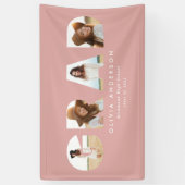 Moderner geometrischer Rosa mädchenhafte Multi-Fot Banner (Vertikal)