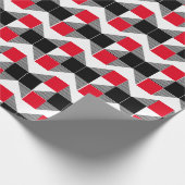 Moderner geometrischer rot-schwarzer Farbblock Geschenkpapier (Ecke)