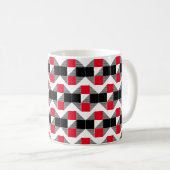 Moderner geometrischer rot-schwarzer Farbblock Kaffeetasse (VorderseiteRechts)