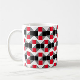 Moderner geometrischer rot-schwarzer Farbblock Kaffeetasse
