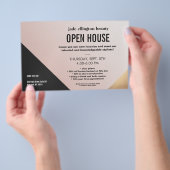 Moderner geometrischer Salon für Gold, Schwarz und Flyer (Handgriff)