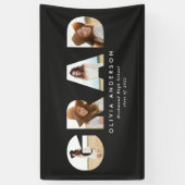 Moderner geometrischer Schwarz-Multi-Foto-Abschlus Banner (Vertikal)