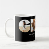 Moderner geometrischer Schwarz-Multi-Foto-Abschlus Kaffeetasse (Links)