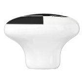 Moderner geometrischer Schwarz-Weiß-Anker Keramikknauf (Seitenansicht)