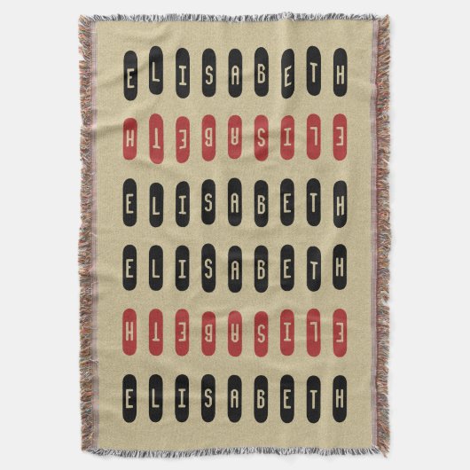 Moderner geometrischer Schwarzer Individuelle Name Decke (Vorderseite Vertikal)