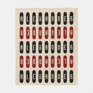 Moderner geometrischer schwarzer roter fleecedecke