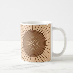 Moderner geometrischer Sonnenbrand - Braun und Tan Kaffeetasse