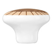 Moderner geometrischer Sonnenbrand - Braun und Tan Keramikknauf (Seitenansicht)