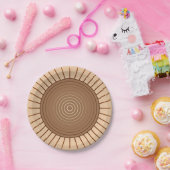 Moderner geometrischer Sonnenbrand - Braun und Tan Pappteller (Party)