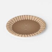 Moderner geometrischer Sonnenbrand - Braun und Tan Pappteller (Schrägansicht)