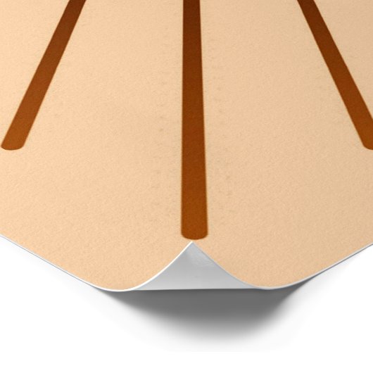 Moderner geometrischer Sonnenbrand - Braun und Tan Poster (Ecke)