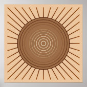 Moderner geometrischer Sonnenbrand - Braun und Tan Poster (Vorne)