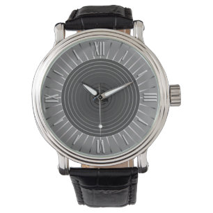 Moderner geometrischer Sonnenburst - Dunkler Hämat Armbanduhr