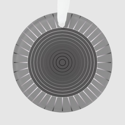 Moderner geometrischer Sonnenburst - Dunkler Hämat Ornament (Vorderseite)
