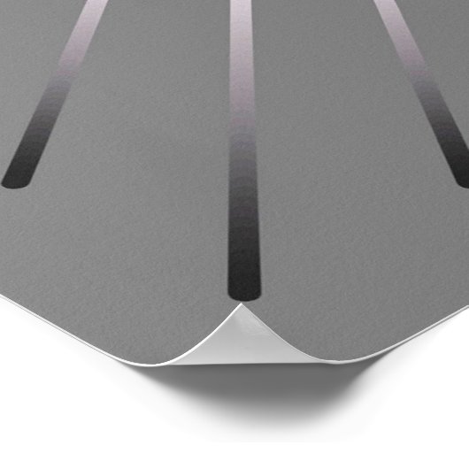 Moderner geometrischer Sonnenburst - Dunkler Hämat Poster (Ecke)