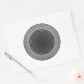 Moderner geometrischer Sonnenburst - Dunkler Hämat Runder Aufkleber (Umschlag)