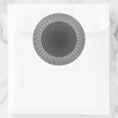 Moderner geometrischer Sonnenburst - Dunkler Hämat Runder Aufkleber (Tasche)