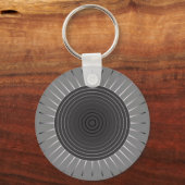 Moderner geometrischer Sonnenburst - Dunkler Hämat Schlüsselanhänger (Vorderseite)