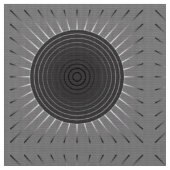 Moderner geometrischer Sonnenburst - Dunkler Hämat Stoff (Nahaufnahme)