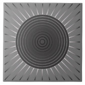 Moderner geometrischer Sonnendurchbruch - dunkles Fliese (Vorderseite)