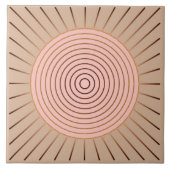 Moderner geometrischer Sonnendurchbruch - Pfirsich Fliese (Vorderseite)