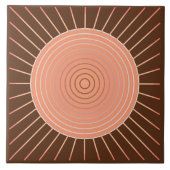 Moderner geometrischer Sonnendurchbruch - Pfirsich Fliese (Vorderseite)