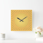 Moderner geometrischer Sonnendurchbruch - Quadratische Wanduhr (Zuhause)