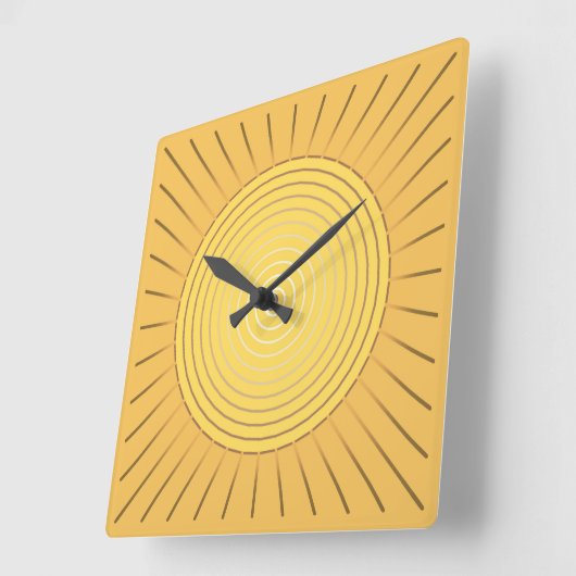 Moderner geometrischer Sonnendurchbruch - Quadratische Wanduhr (Winkel)