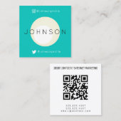 Moderner geometrischer Stil mit QR-Code Quadratische Visitenkarte (Vorne/Hinten)