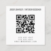 Moderner geometrischer Stil mit QR-Code Quadratische Visitenkarte (Rückseite)