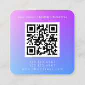 Moderner geometrischer Stil mit QR-Codegefälle Quadratische Visitenkarte (Rückseite)