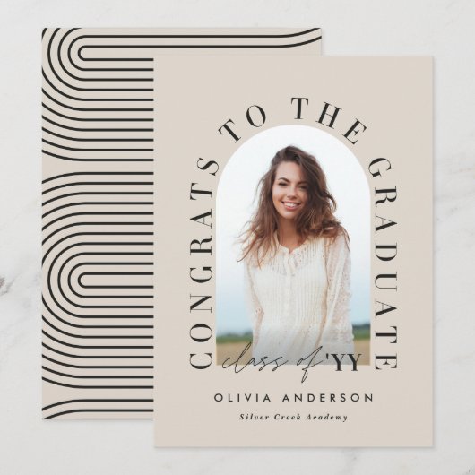 Moderner geometrischer typografischer Foto Bogen A (Vorne/Hinten)