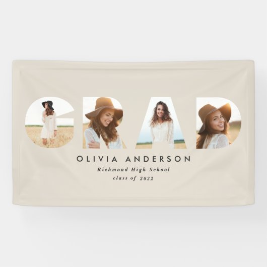 Moderner geometrischer typografischer Foto Bogen A Banner (Horizontal)