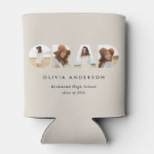 Moderner geometrischer typografischer Foto Bogen A Dosenkühler (Rückseite)