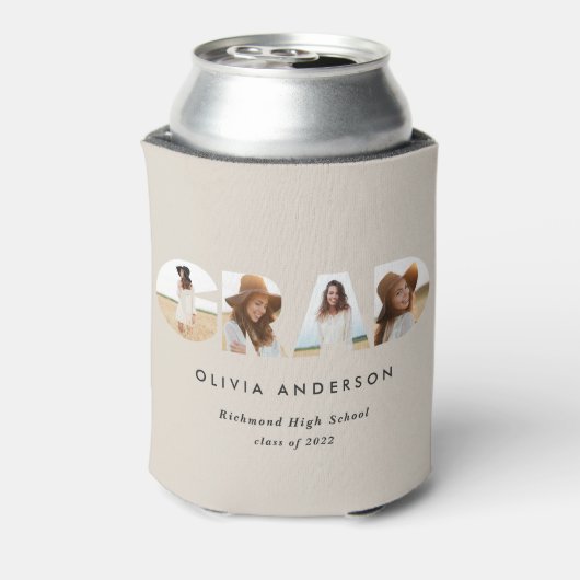 Moderner geometrischer typografischer Foto Bogen A Dosenkühler (Kanne Rückseite)