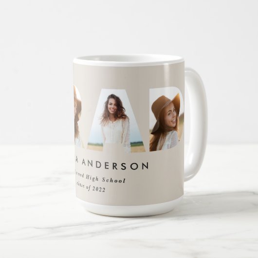 Moderner geometrischer typografischer Foto Bogen A Kaffeetasse (VorderseiteRechts)