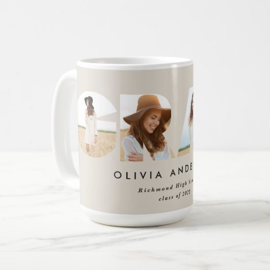 Moderner geometrischer typografischer Foto Bogen A Kaffeetasse (Vorderseite Links)