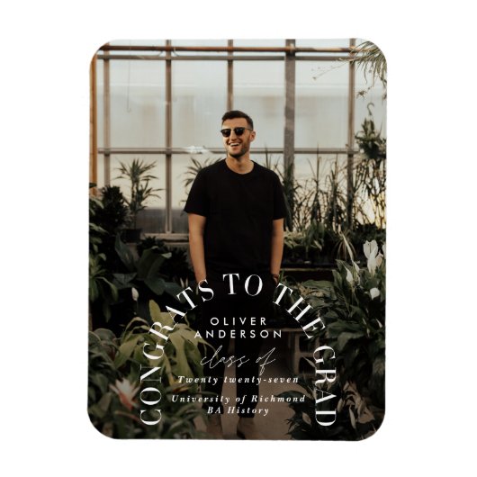 Moderner geometrischer typografischer Foto Bogen A Magnet (Vertikal)