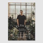 Moderner geometrischer typografischer Foto Bogen A Magnetkarte (Vorderseite)