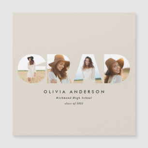 Moderner geometrischer typografischer Foto Bogen A Magnetkarte