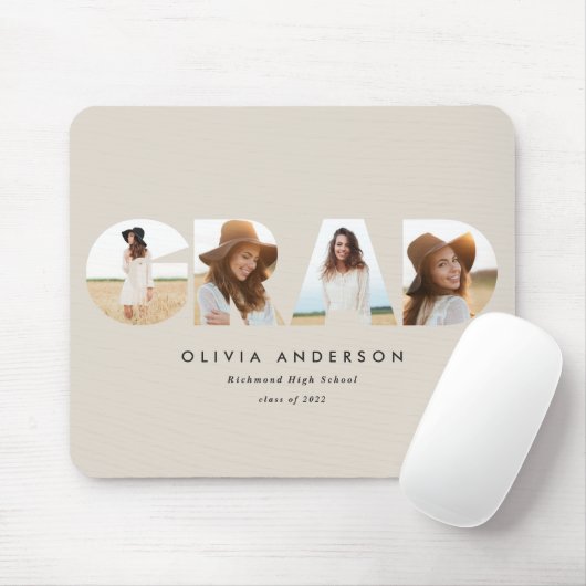 Moderner geometrischer typografischer Foto Bogen A Mousepad (Mit Mouse)