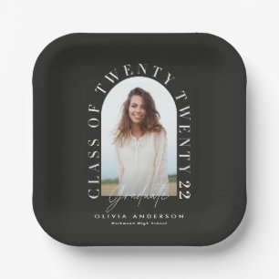 Moderner geometrischer typografischer Foto Bogen A Pappteller