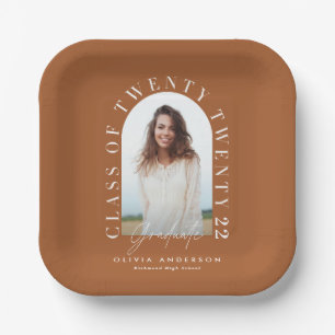 Moderner geometrischer typografischer Foto Bogen A Pappteller