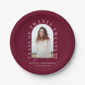 Moderner geometrischer typografischer Foto Bogen A Pappteller (Vorderseite)